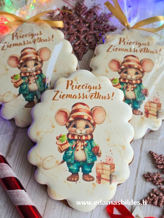 Mājas ingvera cepums "Priecīgus Ziemassvētkus" Nr 3